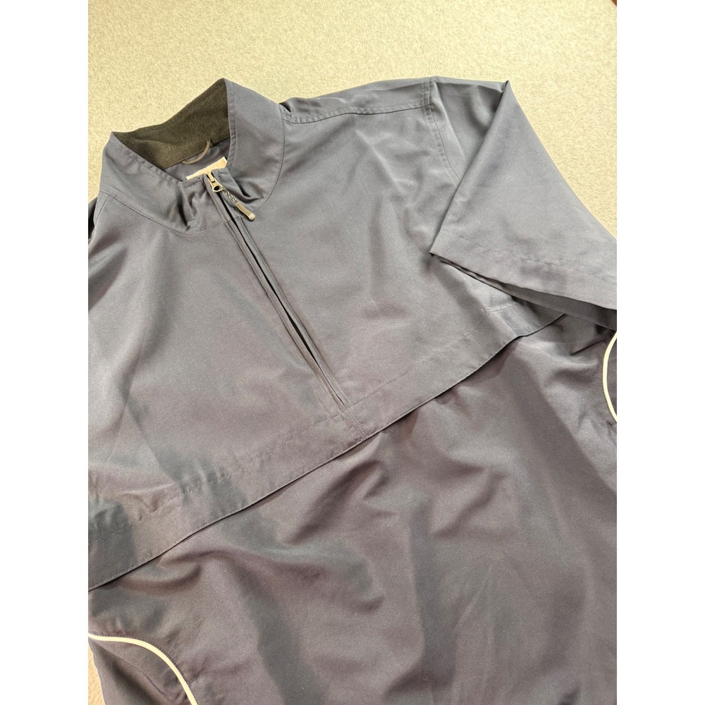 Cutter & Buck Mens XL CBWindtec Short Sleeve Pullover Windbreaker Navy Blue Golf